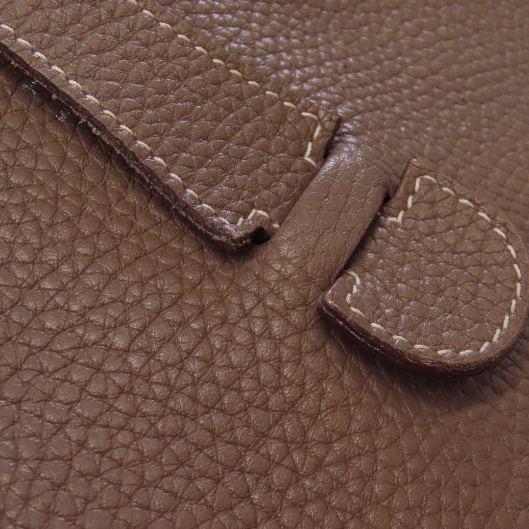 HERMES Shoulder Bag Taurillon Clemence beige Evelyn 3 GM SilverMetal Women Used Authentic