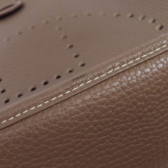 HERMES Shoulder Bag Taurillon Clemence beige Evelyn 3 GM SilverMetal Women Used Authentic