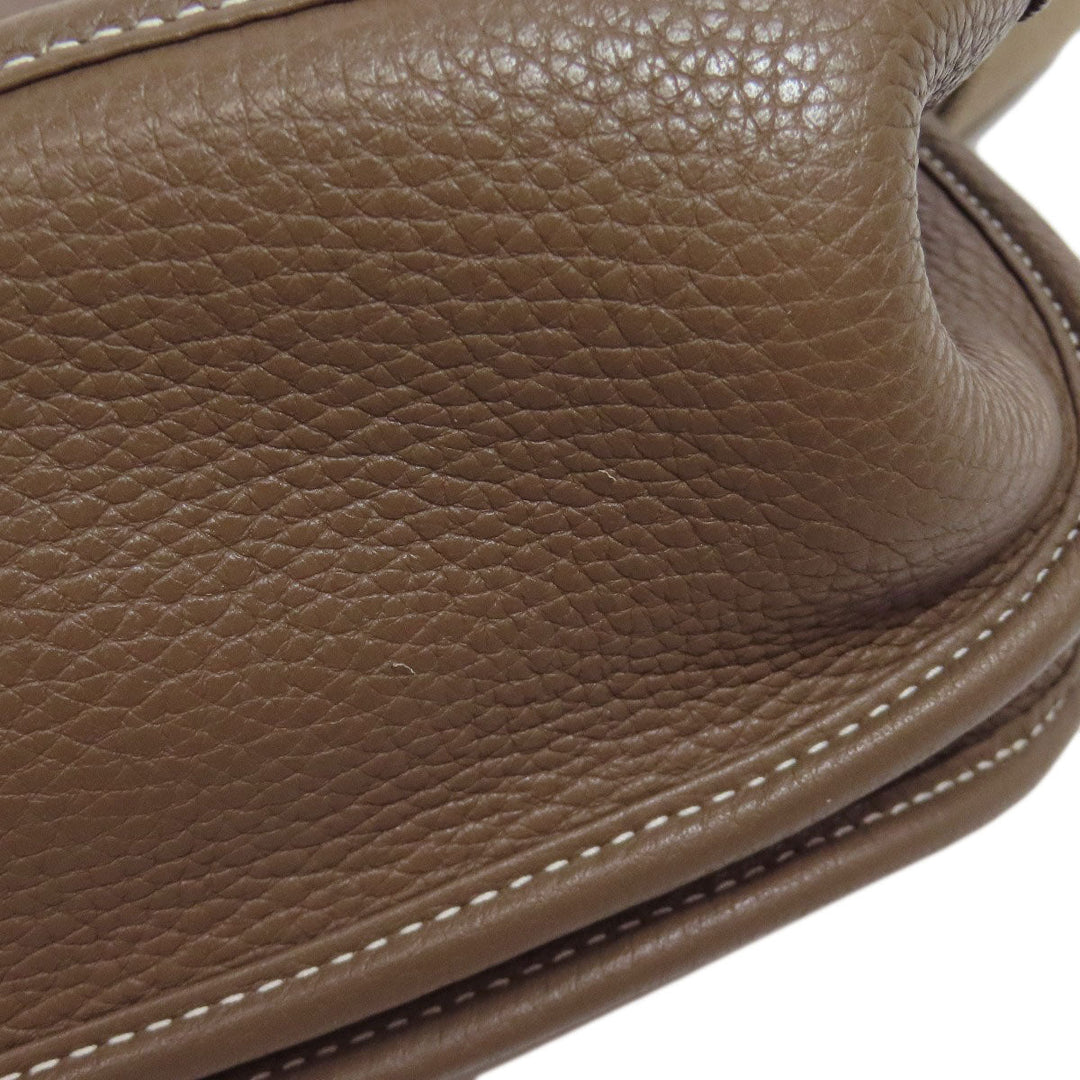 HERMES Shoulder Bag Taurillon Clemence beige Evelyn 3 GM SilverMetal Women Used Authentic