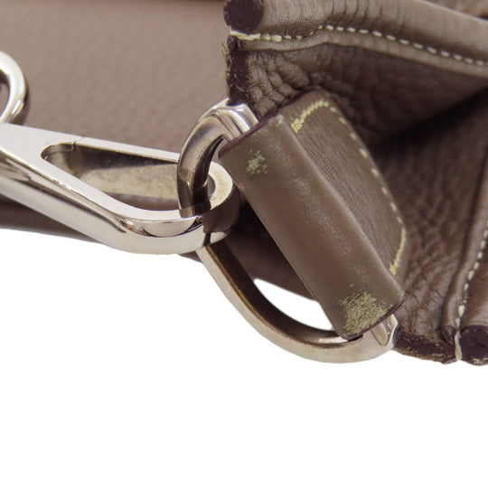 HERMES Shoulder Bag Taurillon Clemence beige Evelyn 3 GM SilverMetal Women Used Authentic