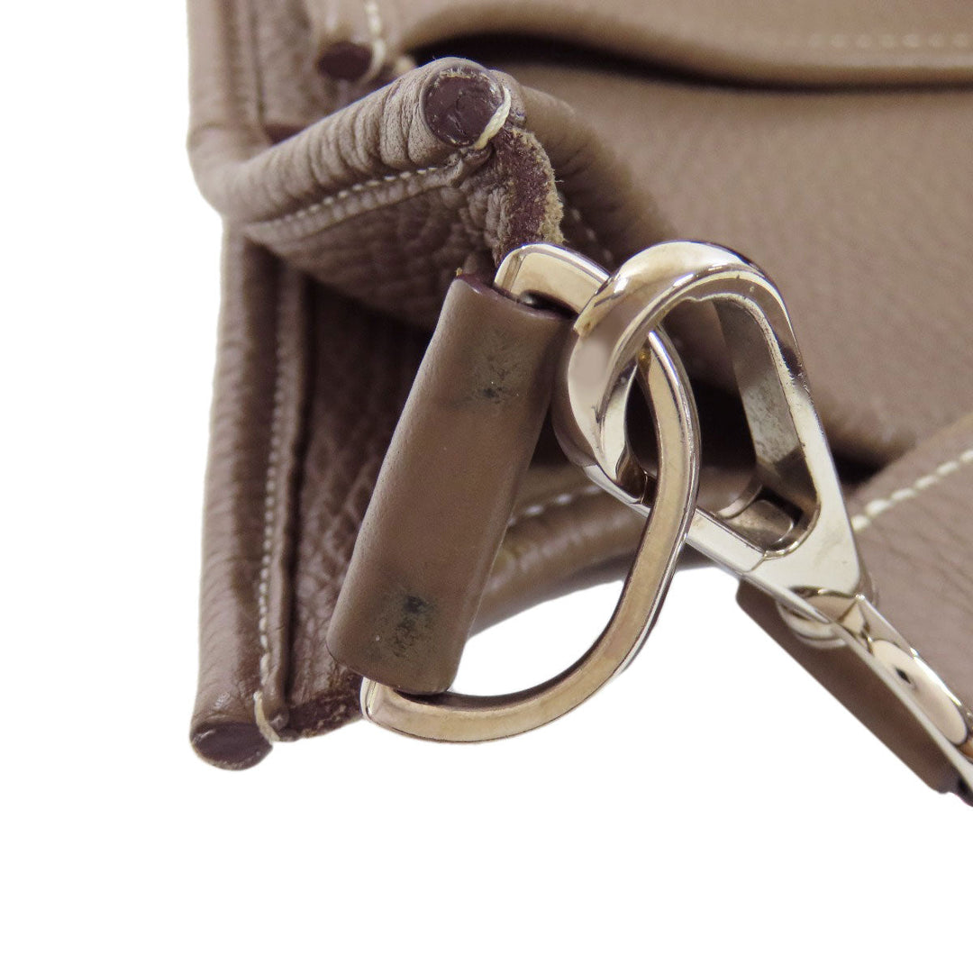 HERMES Shoulder Bag Taurillon Clemence beige Evelyn 3 GM SilverMetal Women Used Authentic