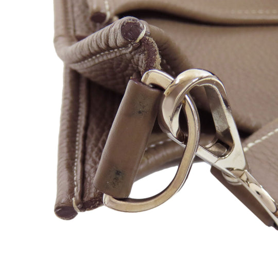 HERMES Shoulder Bag Taurillon Clemence beige Evelyn 3 GM SilverMetal Women Used Authentic