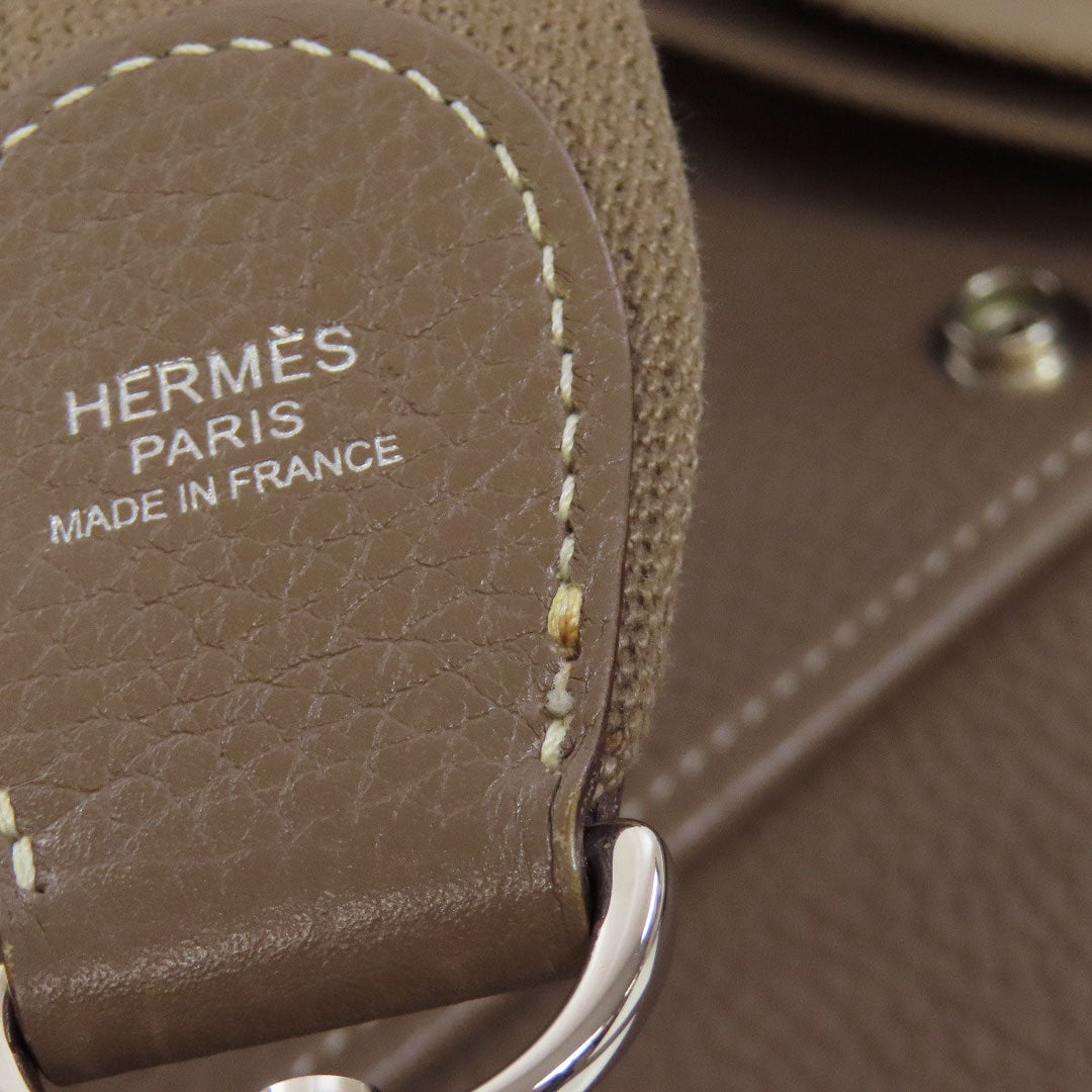 HERMES Shoulder Bag Taurillon Clemence beige Evelyn 3 GM SilverMetal Women Used Authentic