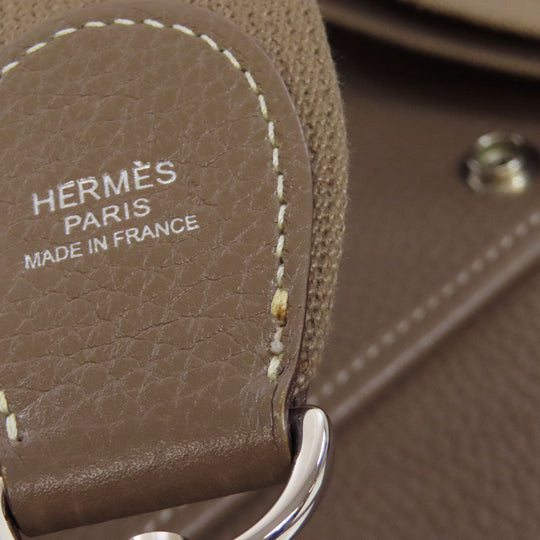HERMES Shoulder Bag Taurillon Clemence beige Evelyn 3 GM SilverMetal Women Used Authentic