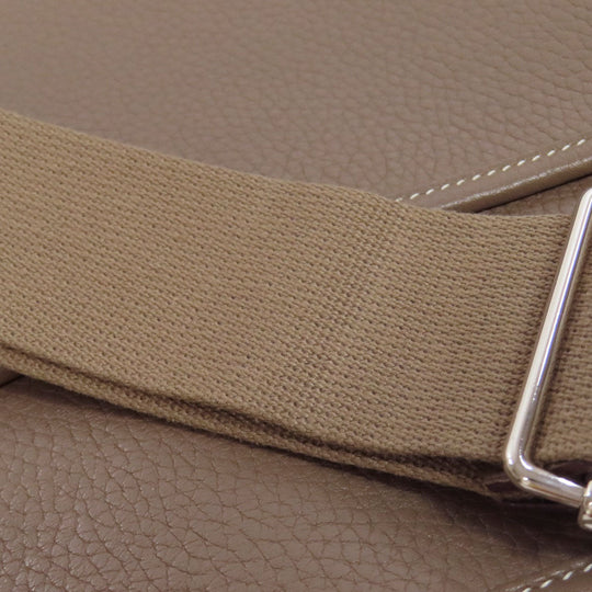 HERMES Shoulder Bag Taurillon Clemence beige Evelyn 3 GM SilverMetal Women Used Authentic