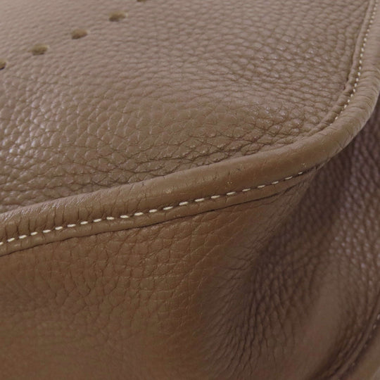 HERMES Shoulder Bag Taurillon Clemence beige Evelyn 3 GM SilverMetal Women Used Authentic