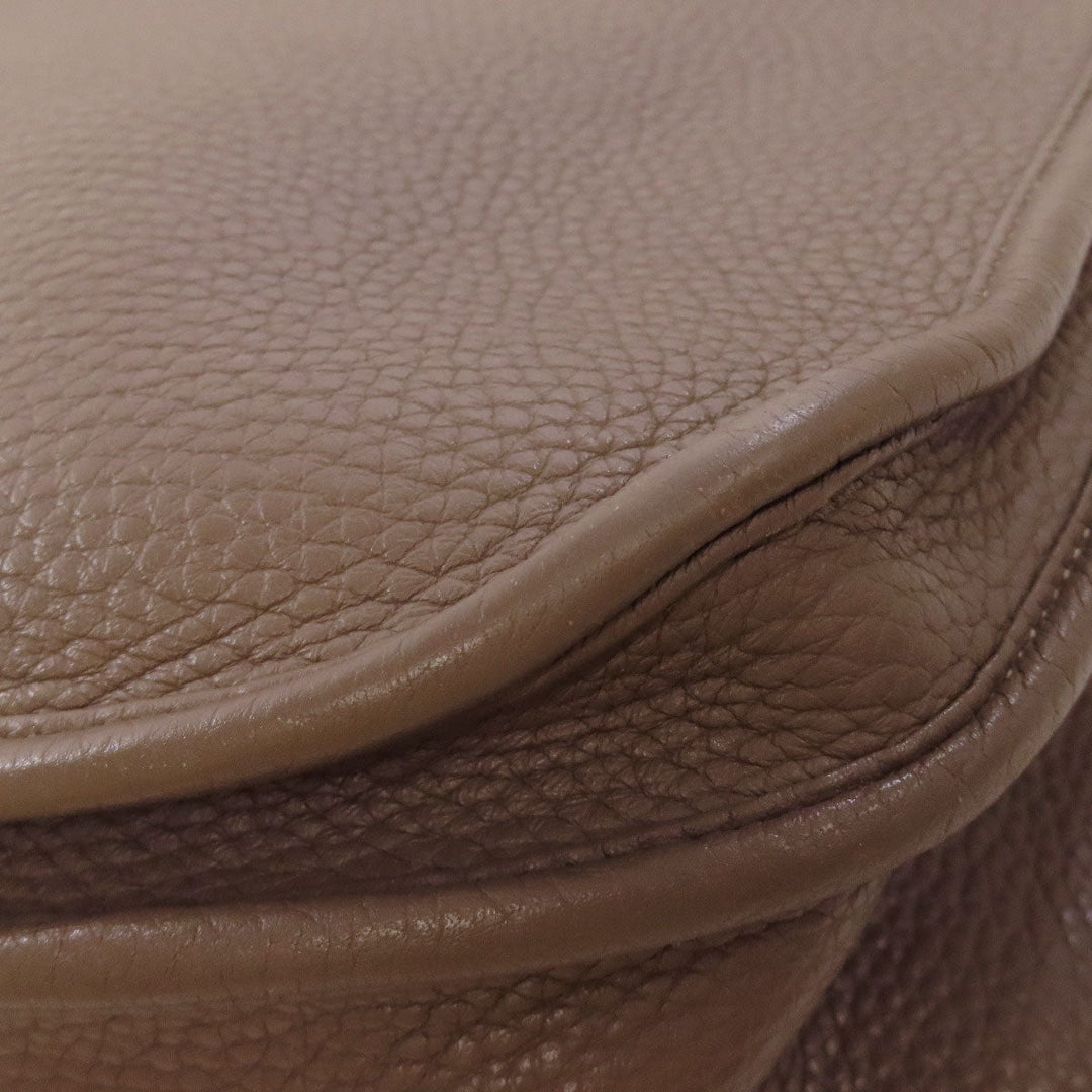 HERMES Shoulder Bag Taurillon Clemence beige Evelyn 3 GM SilverMetal Women Used Authentic