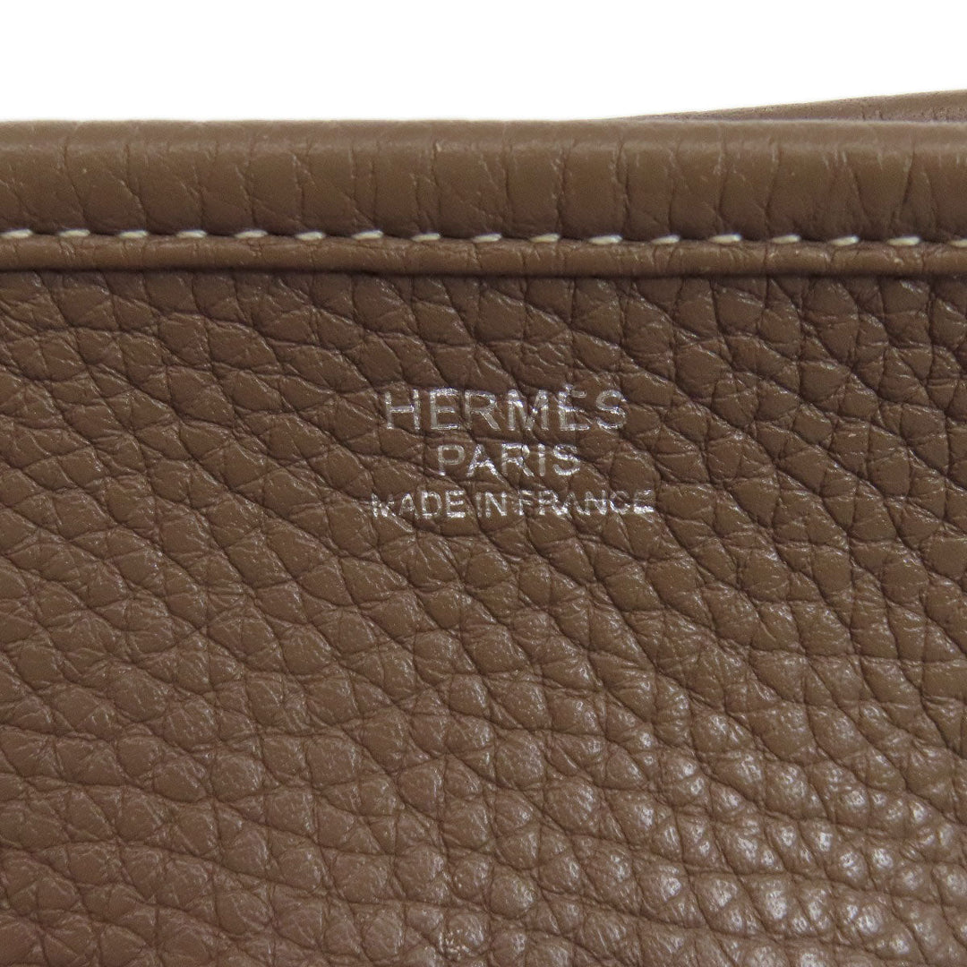 HERMES Shoulder Bag Taurillon Clemence beige Evelyn 3 GM SilverMetal Women Used Authentic