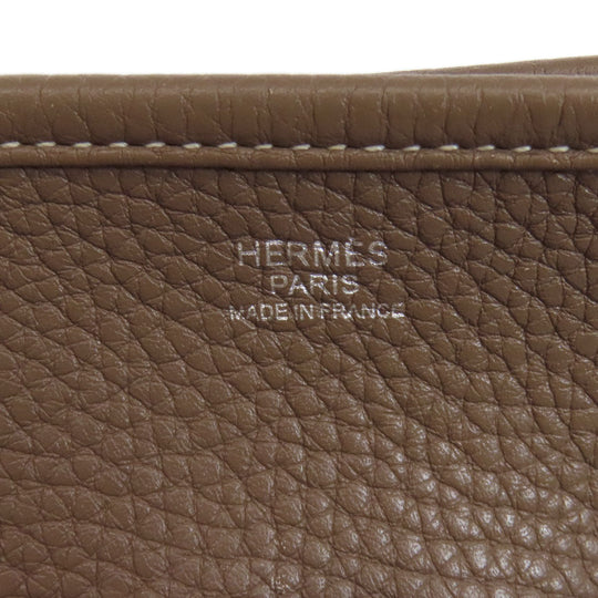 HERMES Shoulder Bag Taurillon Clemence beige Evelyn 3 GM SilverMetal Women Used Authentic