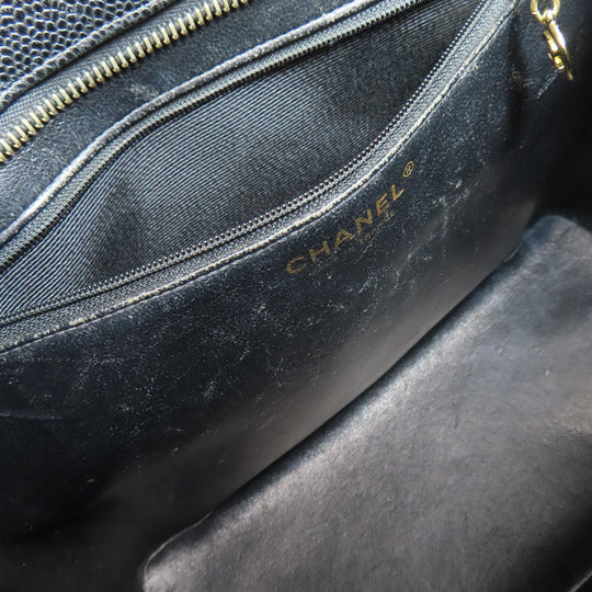 CHANEL Tote Bag Grained Calfskin Skin black Replica Tote Gold Metal