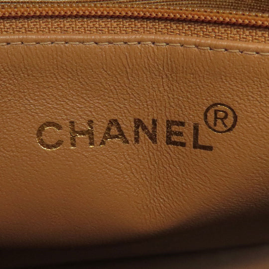 CHANEL Tote Bag Caviar skin beige Replica Tote Gold Metal Women Used Authentic