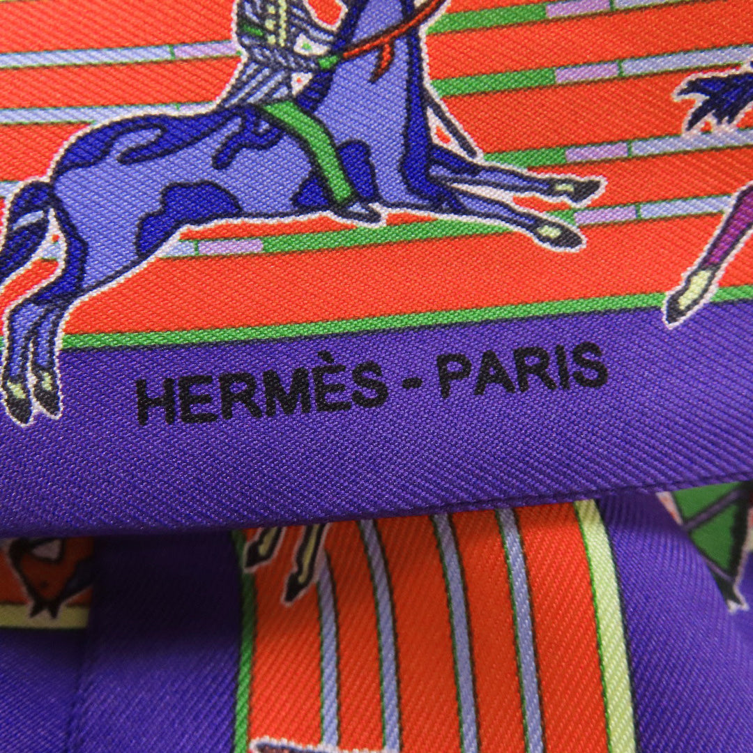 HERMES scarf silk purple Twilly Women Used Authentic