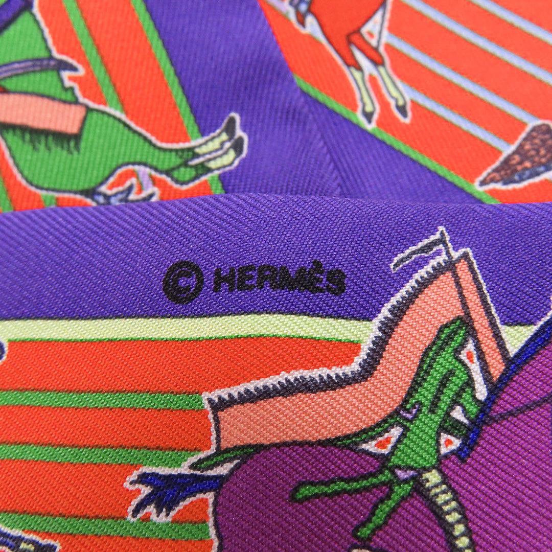 HERMES scarf silk purple Twilly Women Used Authentic