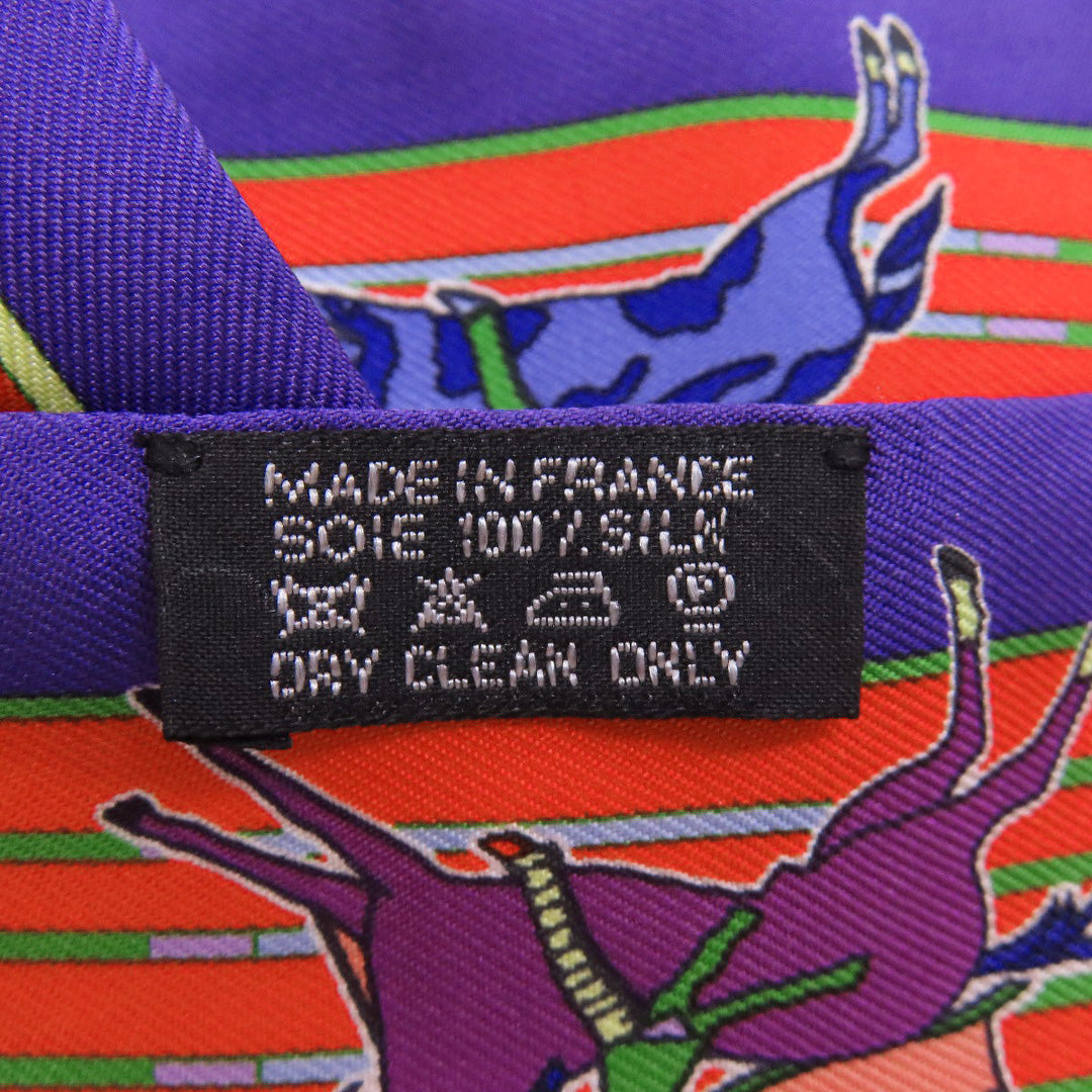 HERMES scarf silk purple Twilly Women Used Authentic