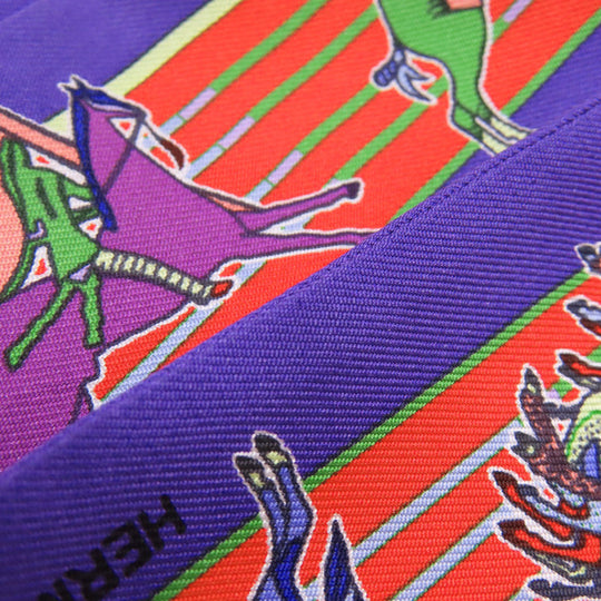 HERMES scarf silk purple Twilly Women Used Authentic