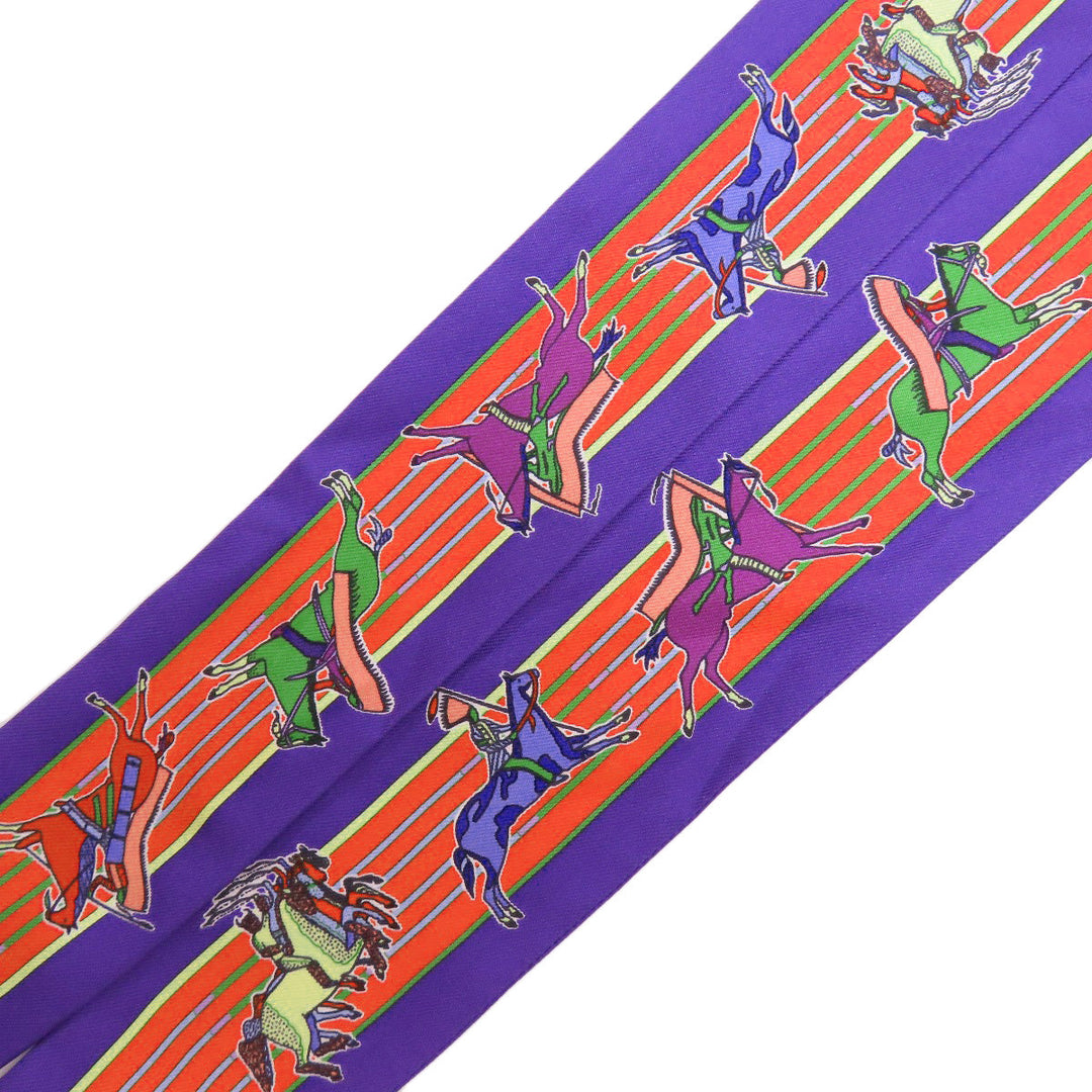 HERMES scarf silk purple Twilly Women Used Authentic