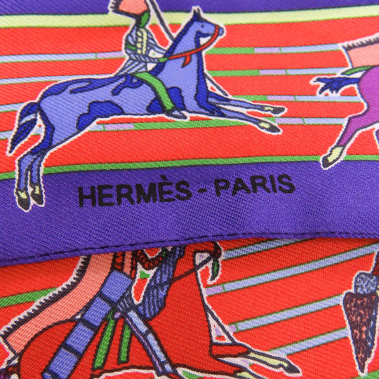HERMES scarf silk purple Twilly Women Used Authentic