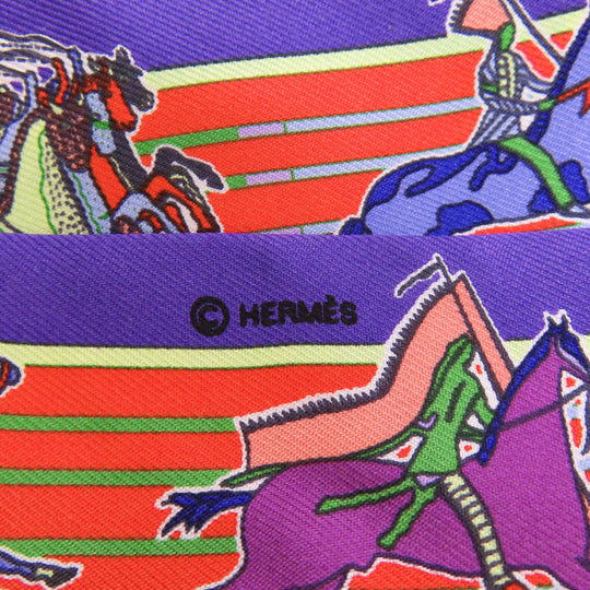 HERMES scarf silk purple Twilly Women Used Authentic