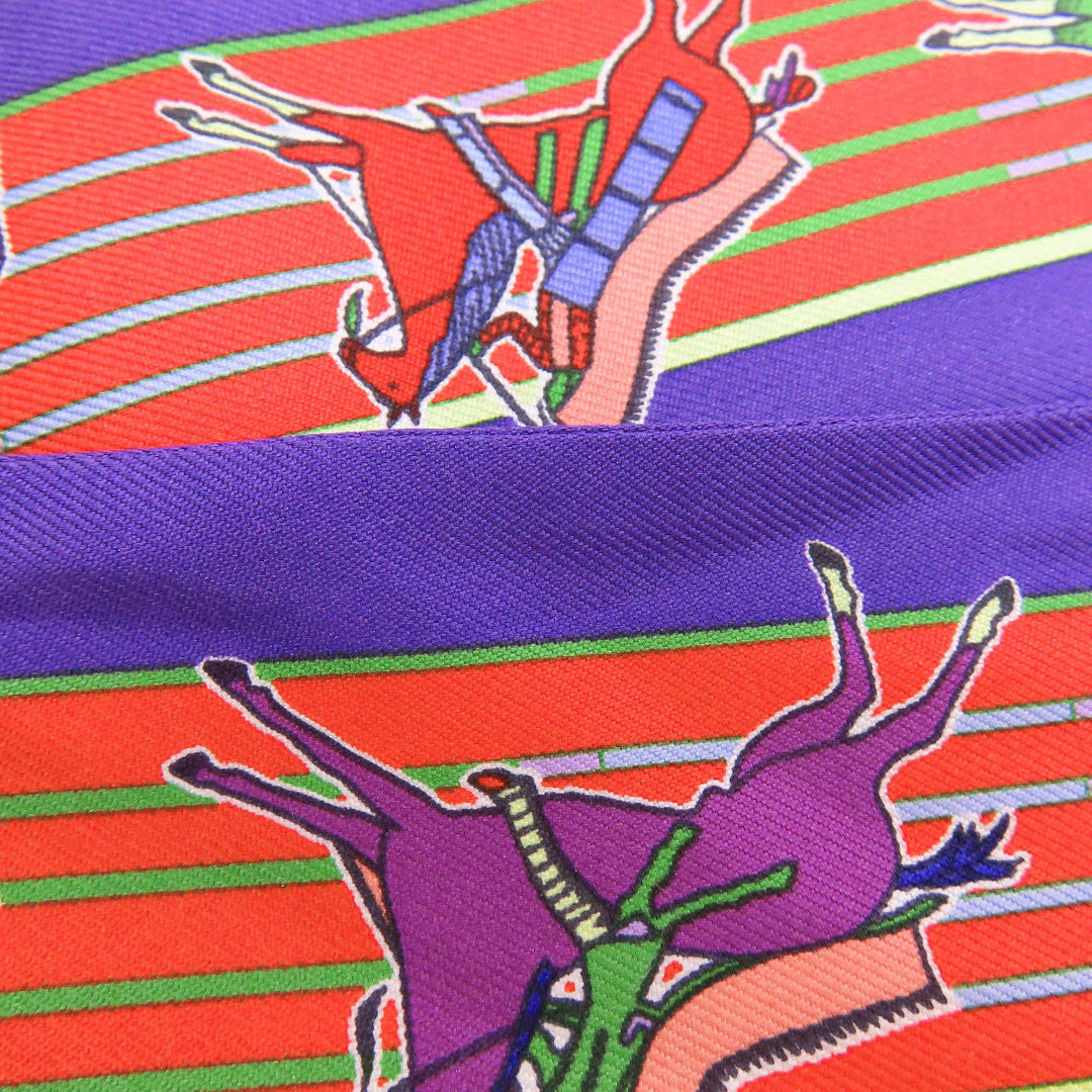 HERMES scarf silk purple Twilly Women Used Authentic