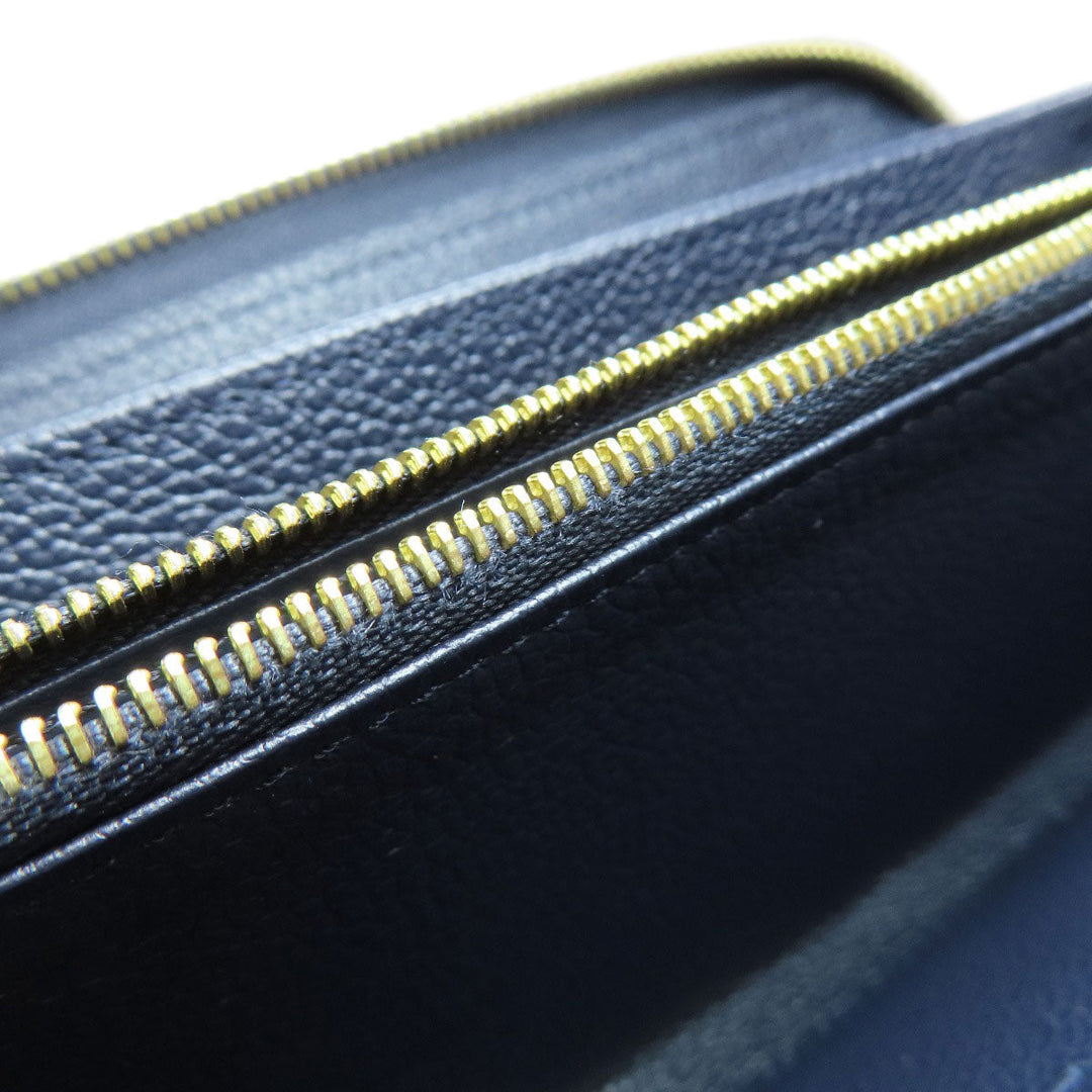 LOUIS VUITTON Long Wallet Purse M62121 Ann Platt Navy Zippy wallet Women Used Authentic