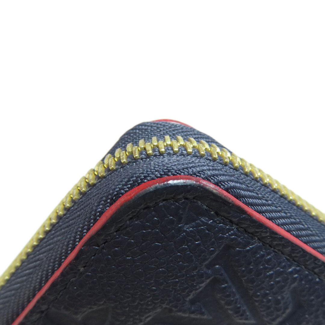 LOUIS VUITTON Long Wallet Purse M62121 Ann Platt Navy Zippy wallet Women Used Authentic