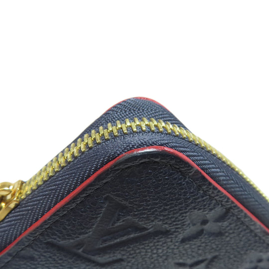 LOUIS VUITTON Long Wallet Purse M62121 Ann Platt Navy Zippy wallet Women Used Authentic