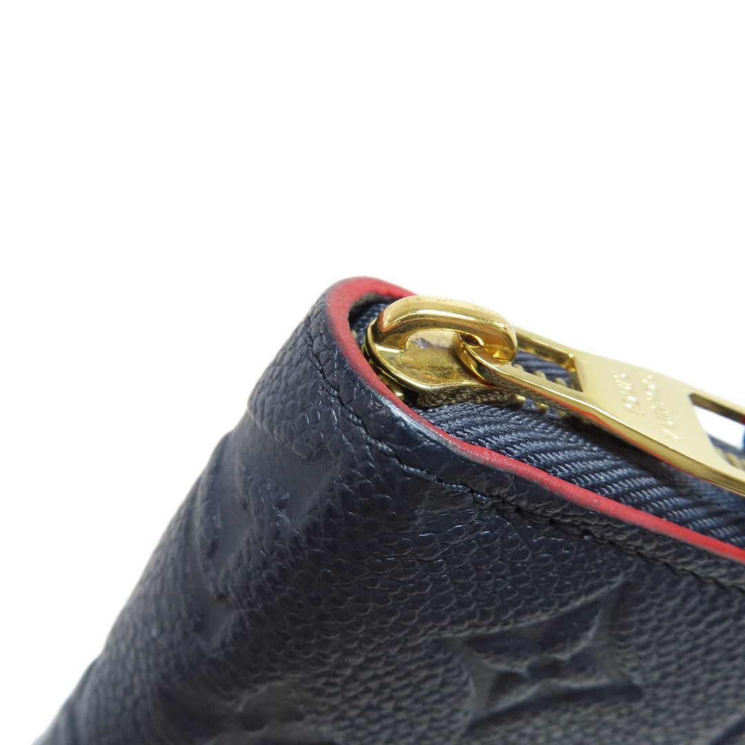 LOUIS VUITTON Long Wallet Purse M62121 Ann Platt Navy Zippy wallet Women Used Authentic