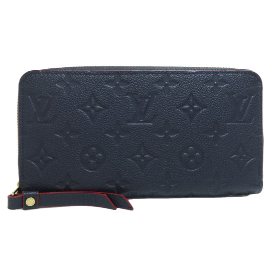 LOUIS VUITTON Long Wallet Purse M62121 Ann Platt Navy Zippy wallet Women Used Authentic