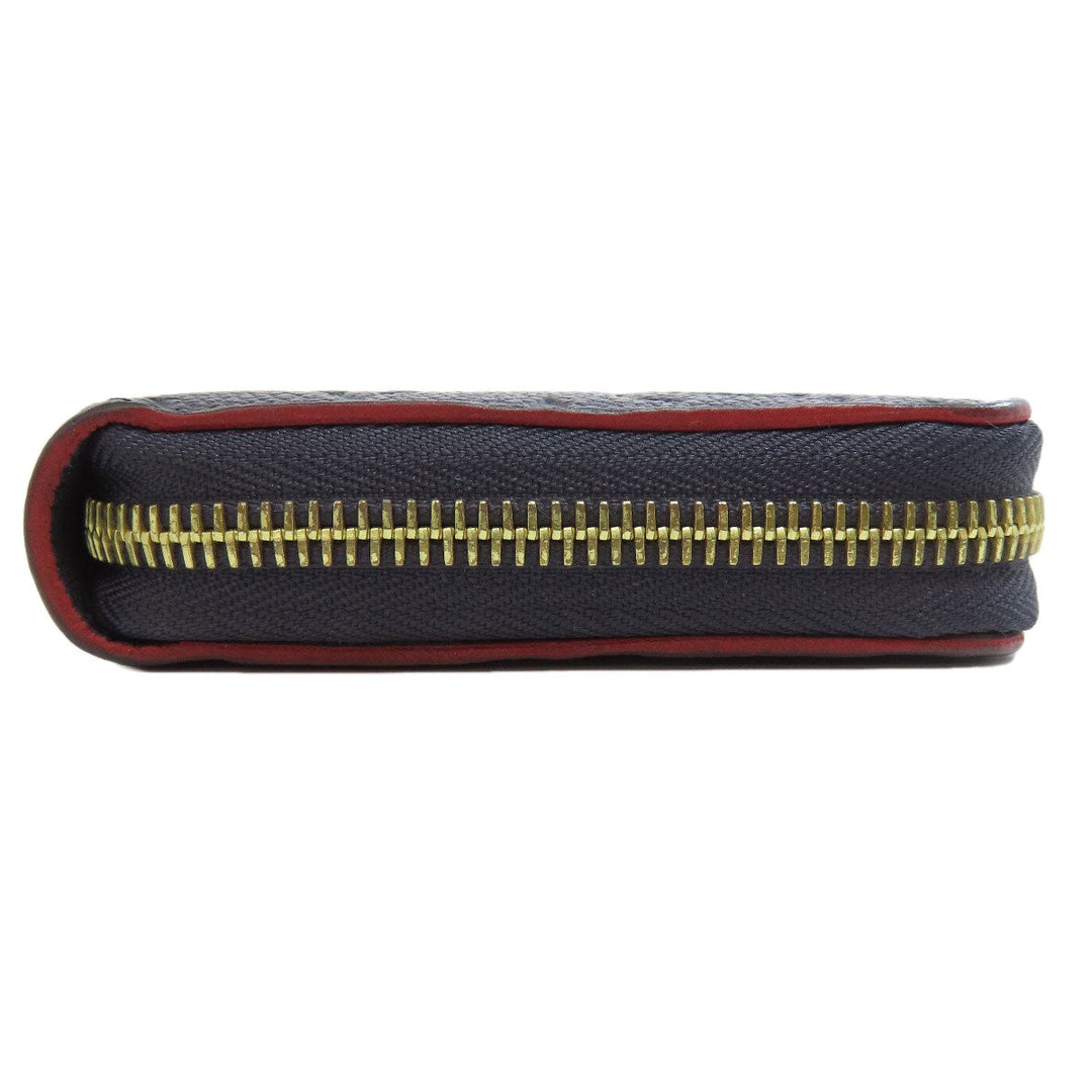 LOUIS VUITTON Long Wallet Purse M62121 Ann Platt Navy Zippy wallet Women Used Authentic