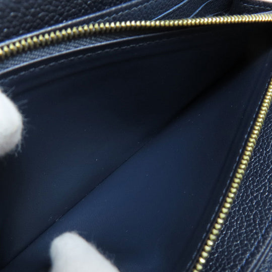 LOUIS VUITTON Long Wallet Purse M62121 Ann Platt Navy Zippy wallet Women Used Authentic