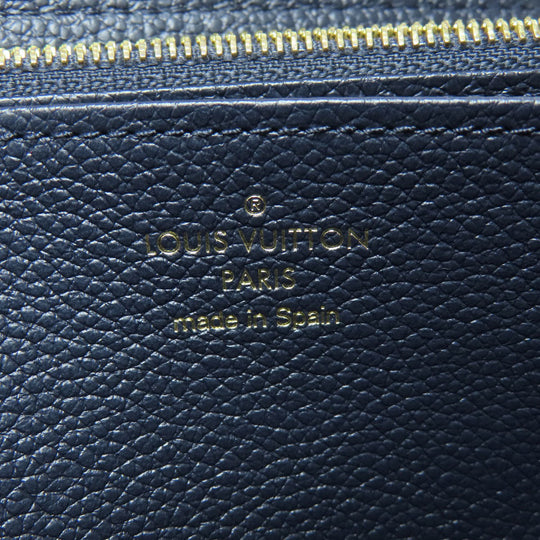 LOUIS VUITTON Long Wallet Purse M62121 Ann Platt Navy Zippy wallet Women Used Authentic