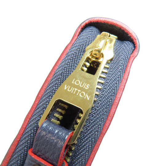 LOUIS VUITTON Long Wallet Purse M62121 Ann Platt Navy Zippy wallet Women Used Authentic