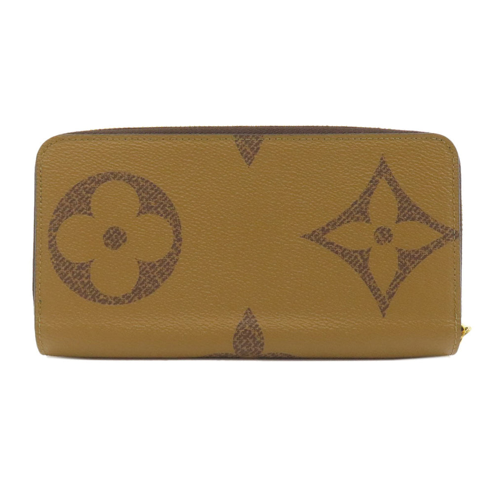 LOUIS VUITTON Long Wallet Purse M69353 Giant monogram canvas Brown Zippy wallet Women Used Authentic