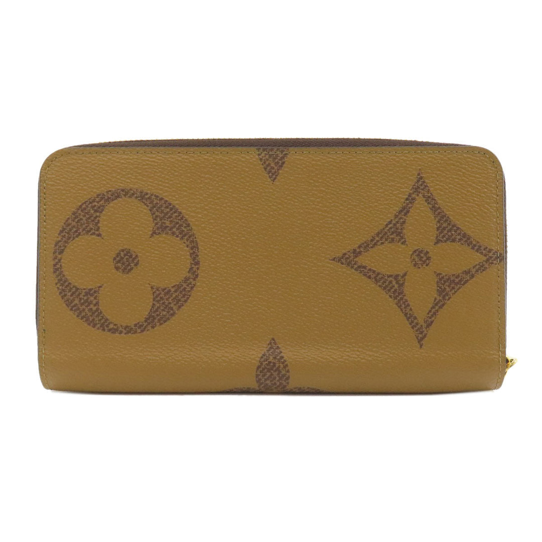 LOUIS VUITTON Long Wallet Purse M69353 Giant monogram canvas Brown Zippy wallet Women Used Authentic