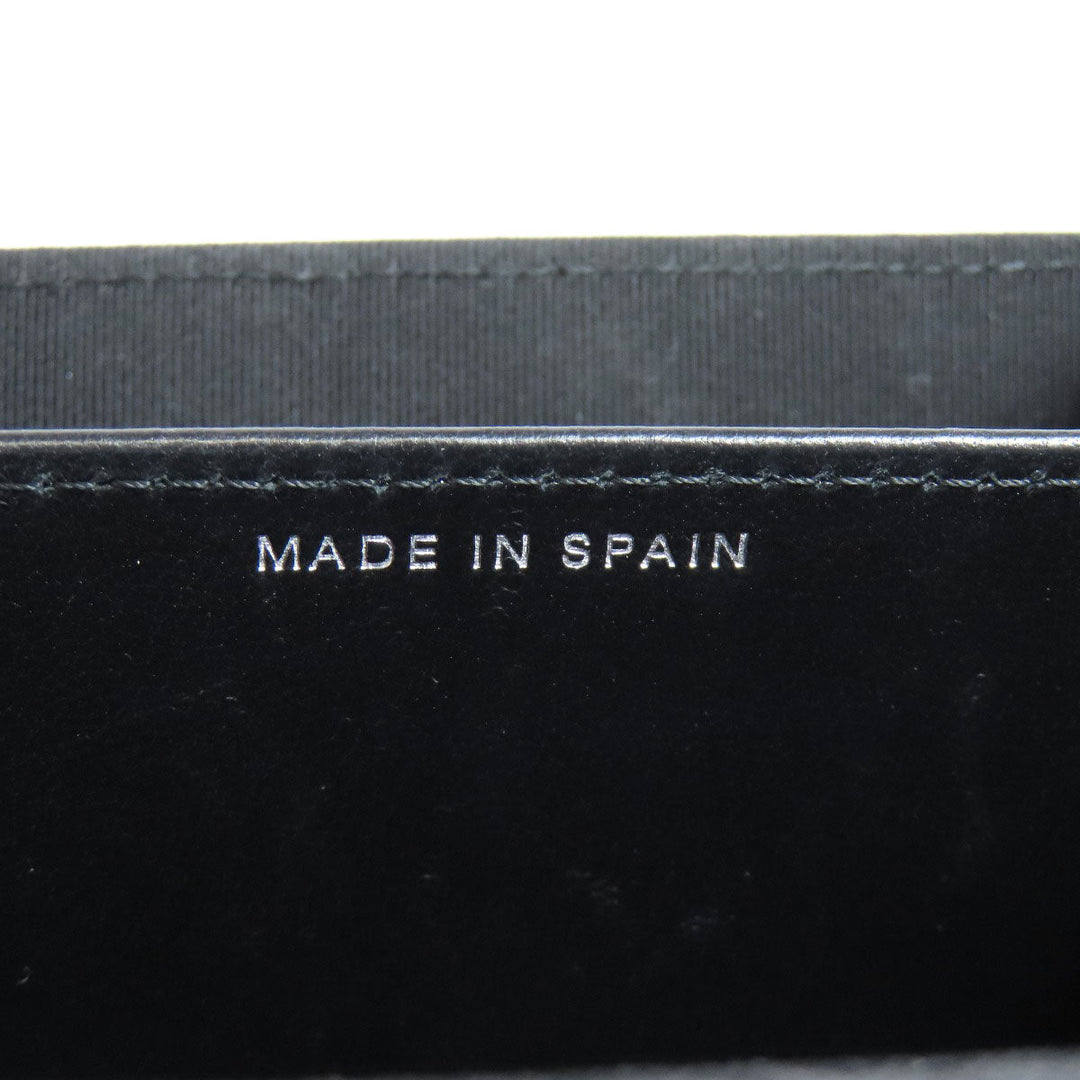CHANEL Bifold Wallet Ram black Chain wallet matrasse Women Used Authentic