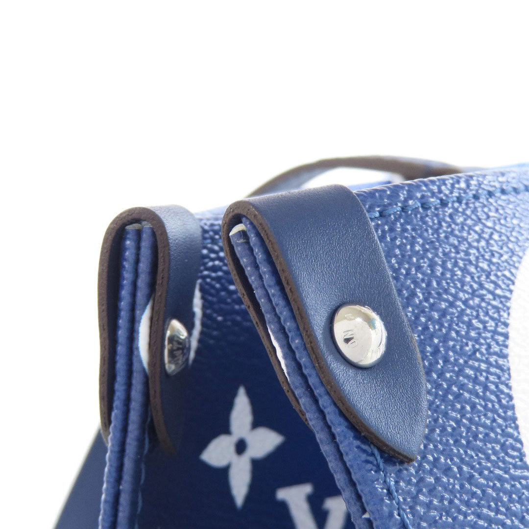 LOUIS VUITTON Tote Bag M45120 Monogram canvas blue On the Go GM Escale Women Used Authentic