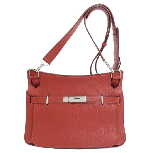 HERMES Shoulder Bag Taurillon Clemence Red Gypsiere 28 SilverMetal Women Used Authentic
