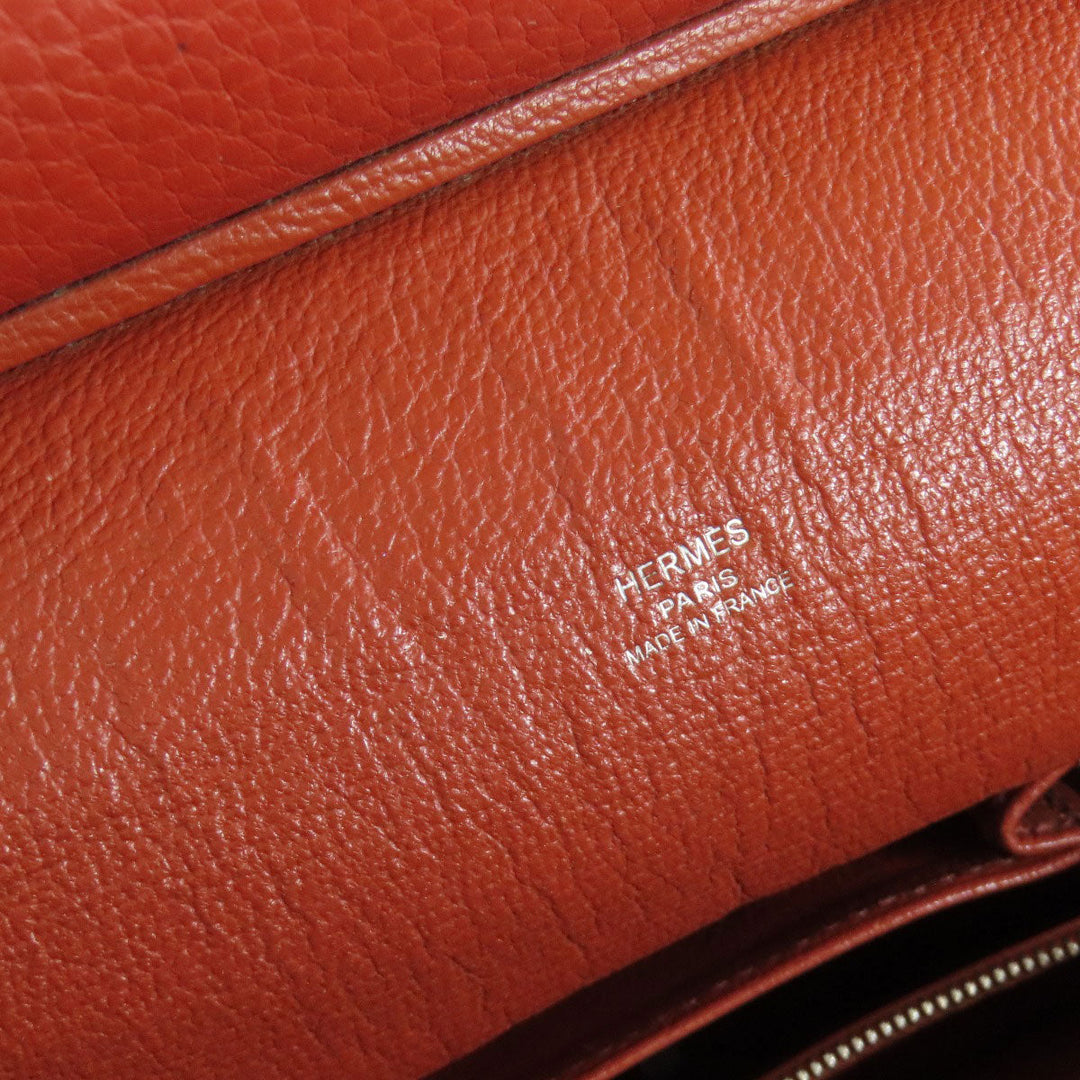 HERMES Shoulder Bag Taurillon Clemence Red Gypsiere 28 SilverMetal Women Used Authentic