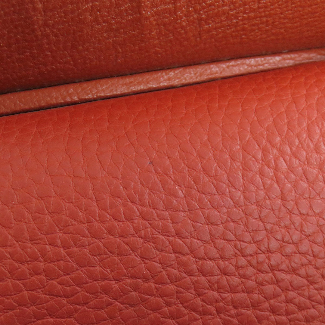 HERMES Shoulder Bag Taurillon Clemence Red Gypsiere 28 SilverMetal Women Used Authentic
