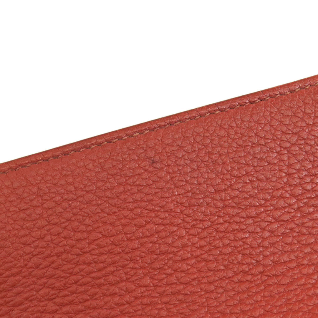 HERMES Shoulder Bag Taurillon Clemence Red Gypsiere 28 SilverMetal Women Used Authentic