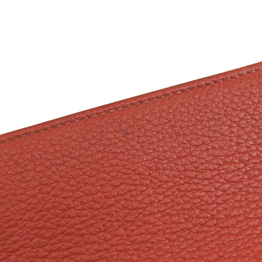 HERMES Shoulder Bag Taurillon Clemence Red Gypsiere 28 SilverMetal Women Used Authentic