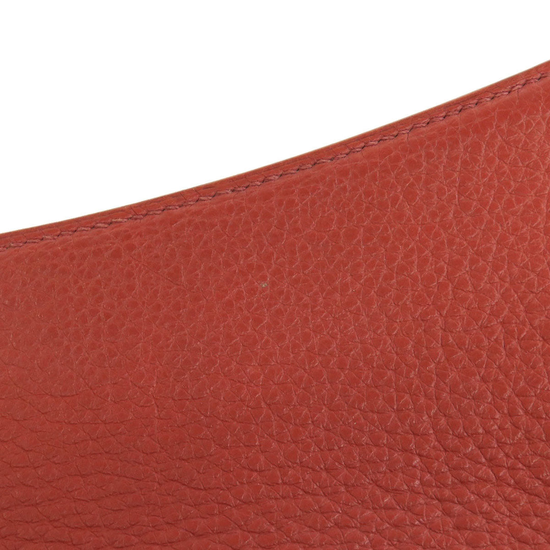 HERMES Shoulder Bag Taurillon Clemence Red Gypsiere 28 SilverMetal Women Used Authentic