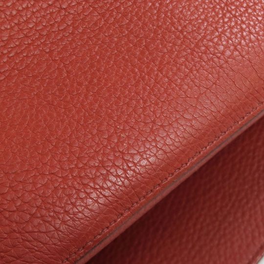 HERMES Shoulder Bag Taurillon Clemence Red Gypsiere 28 SilverMetal Women Used Authentic
