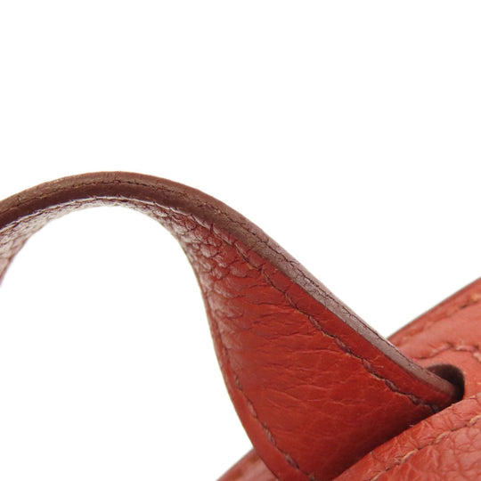 HERMES Shoulder Bag Taurillon Clemence Red Gypsiere 28 SilverMetal Women Used Authentic