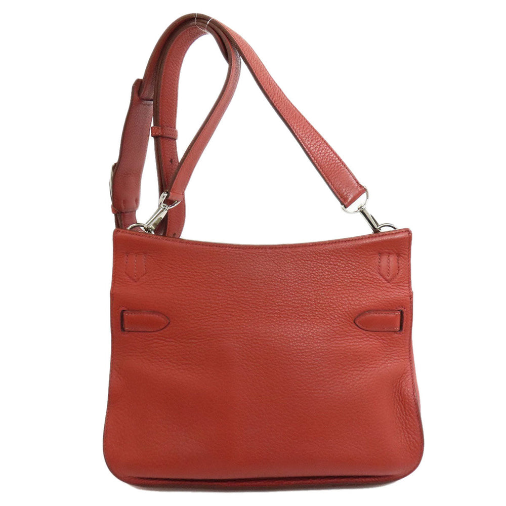 HERMES Shoulder Bag Taurillon Clemence Red Gypsiere 28 SilverMetal Women Used Authentic