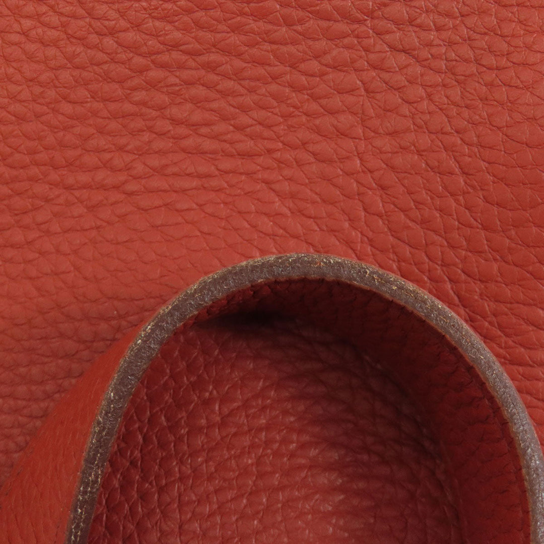 HERMES Shoulder Bag Taurillon Clemence Red Gypsiere 28 SilverMetal Women Used Authentic