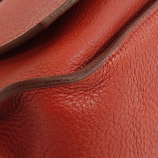 HERMES Shoulder Bag Taurillon Clemence Red Gypsiere 28 SilverMetal Women Used Authentic
