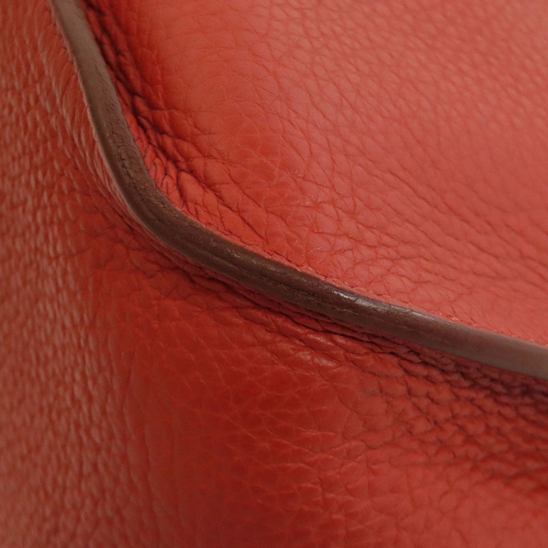 HERMES Shoulder Bag Taurillon Clemence Red Gypsiere 28 SilverMetal Women Used Authentic