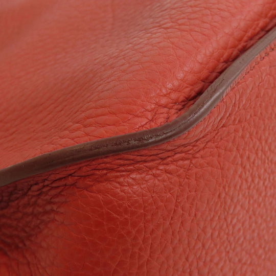 HERMES Shoulder Bag Taurillon Clemence Red Gypsiere 28 SilverMetal Women Used Authentic