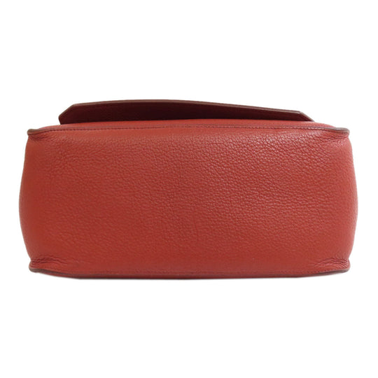 HERMES Shoulder Bag Taurillon Clemence Red Gypsiere 28 SilverMetal Women Used Authentic